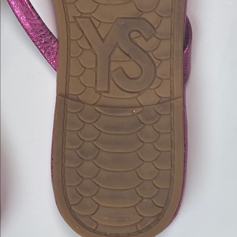 YOSI SAMRA Women's Fuchsia Pink Metallic‎ Rivington Sandals Size 8 - Picture 7 of 11